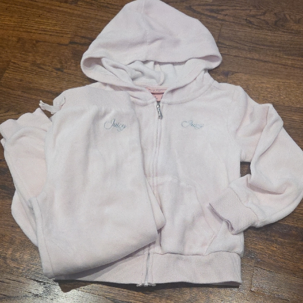 Juicy Couture Kids Light Pink Hoodie and Sweatpants Set